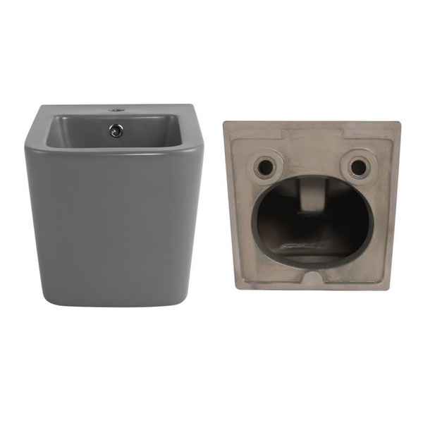 Комплект Qtap Tern Stone grey 3 в 1: унітаз підвісний Ultra Quiet + біде підвісне + раковина накладна (QTTERSG49162)