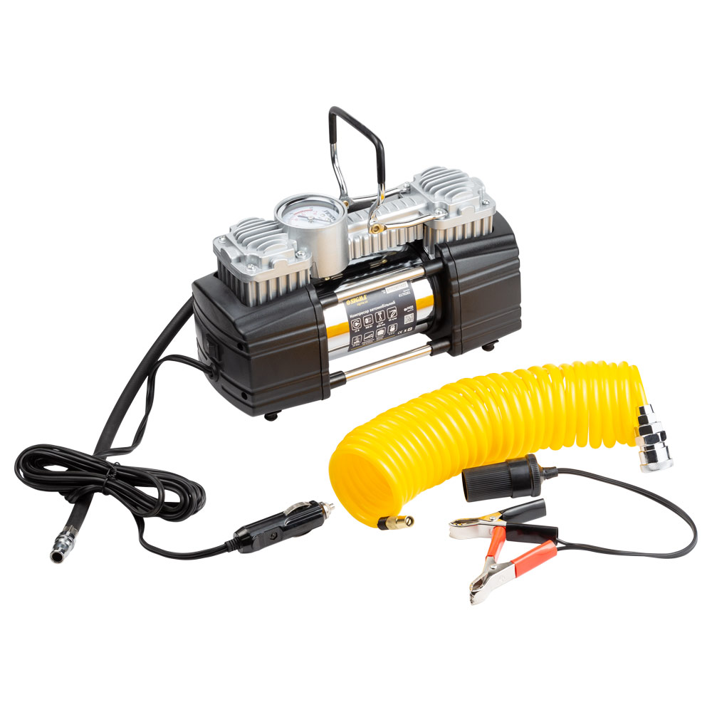 Компрессор автомобильный Sigma 12В 300Вт 25А 60л/мин 10бар сумка переходник на клеммы