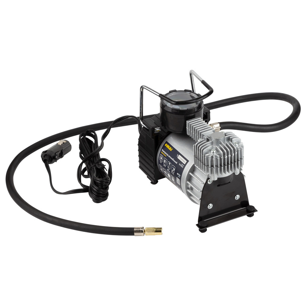 Компрессор автомобильный Sigma автостоп 12В 180Вт 15А 35л/мин 10бар сумка, переходник на клеммы