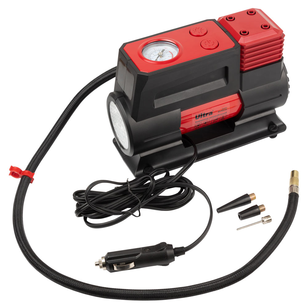 Компрессор автомобильный Ultra 12В 180Вт 15А 40л/мин 10бар с фонариком сумка