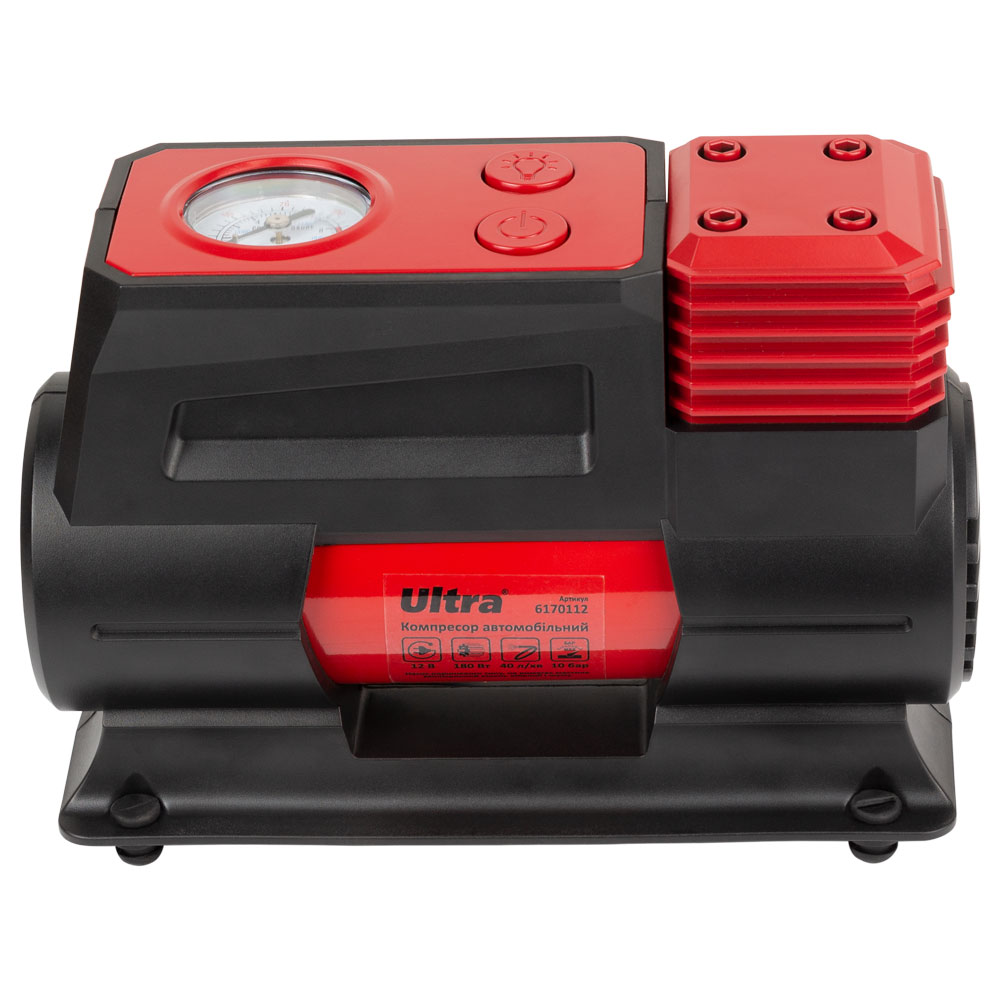 Компрессор автомобильный Ultra 12В 180Вт 15А 40л/мин 10бар с фонариком сумка