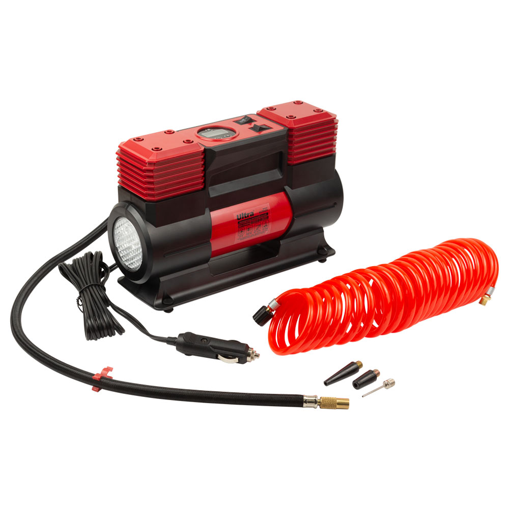 Компрессор автомобильный Ultra автостоп 12В 200Вт 16А 65л/мин 10бар с фонариком сумка