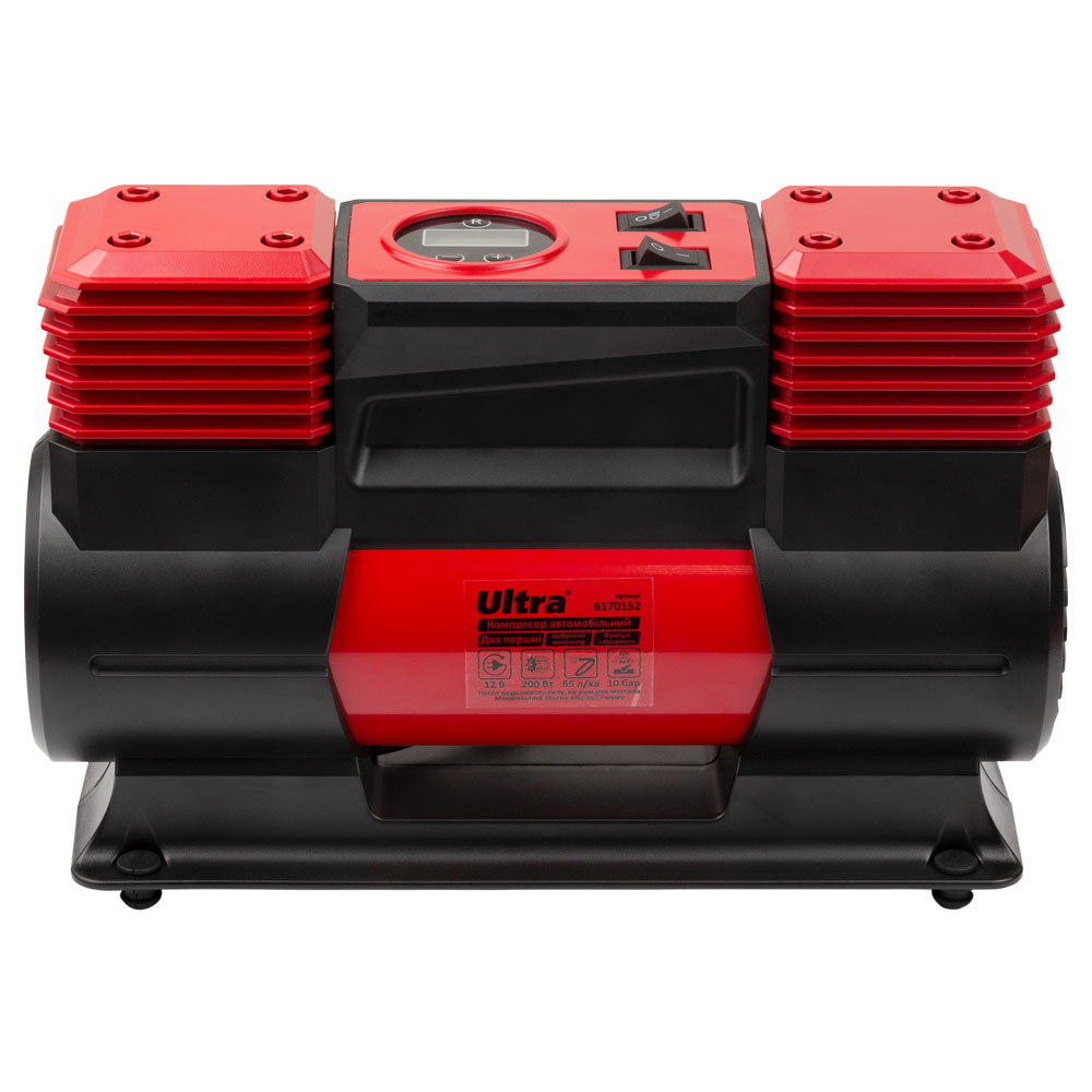 Компрессор автомобильный Ultra автостоп 12В 200Вт 16А 65л/мин 10бар с фонариком сумка