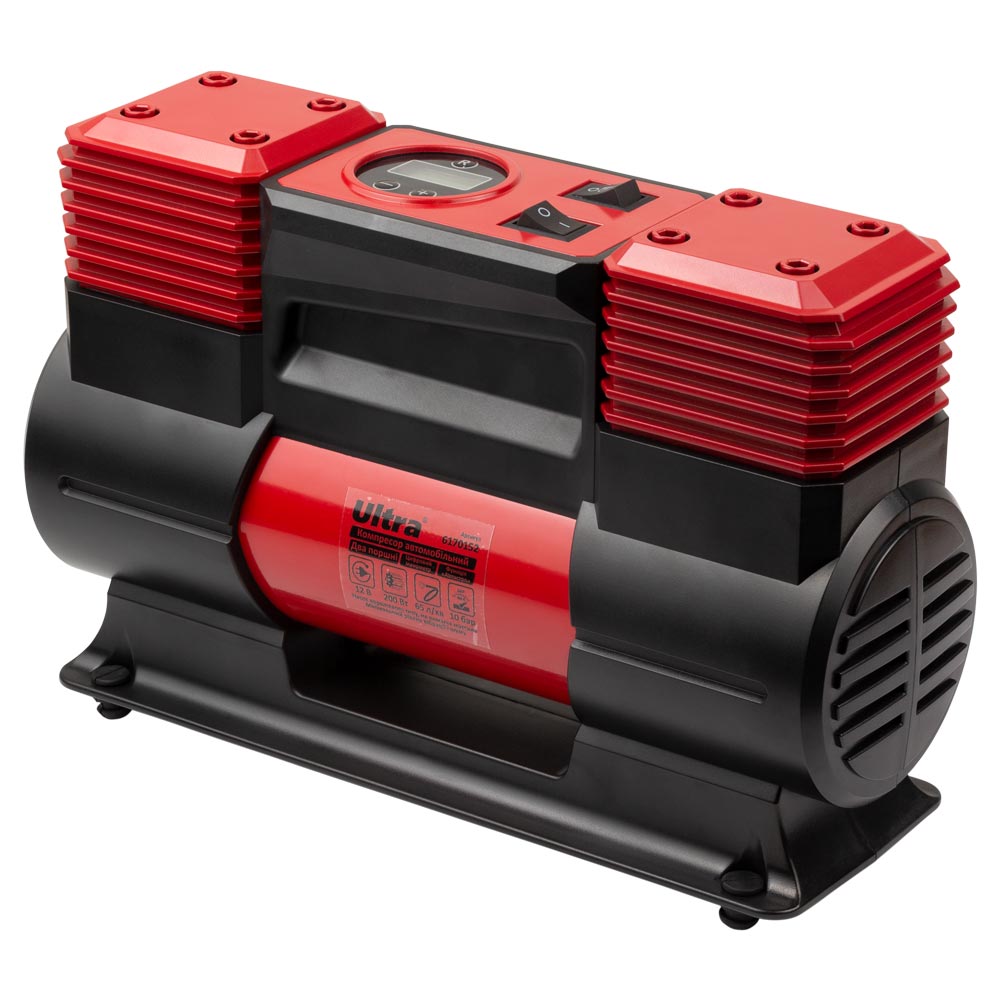 Компрессор автомобильный Ultra автостоп 12В 200Вт 16А 65л/мин 10бар с фонариком сумка