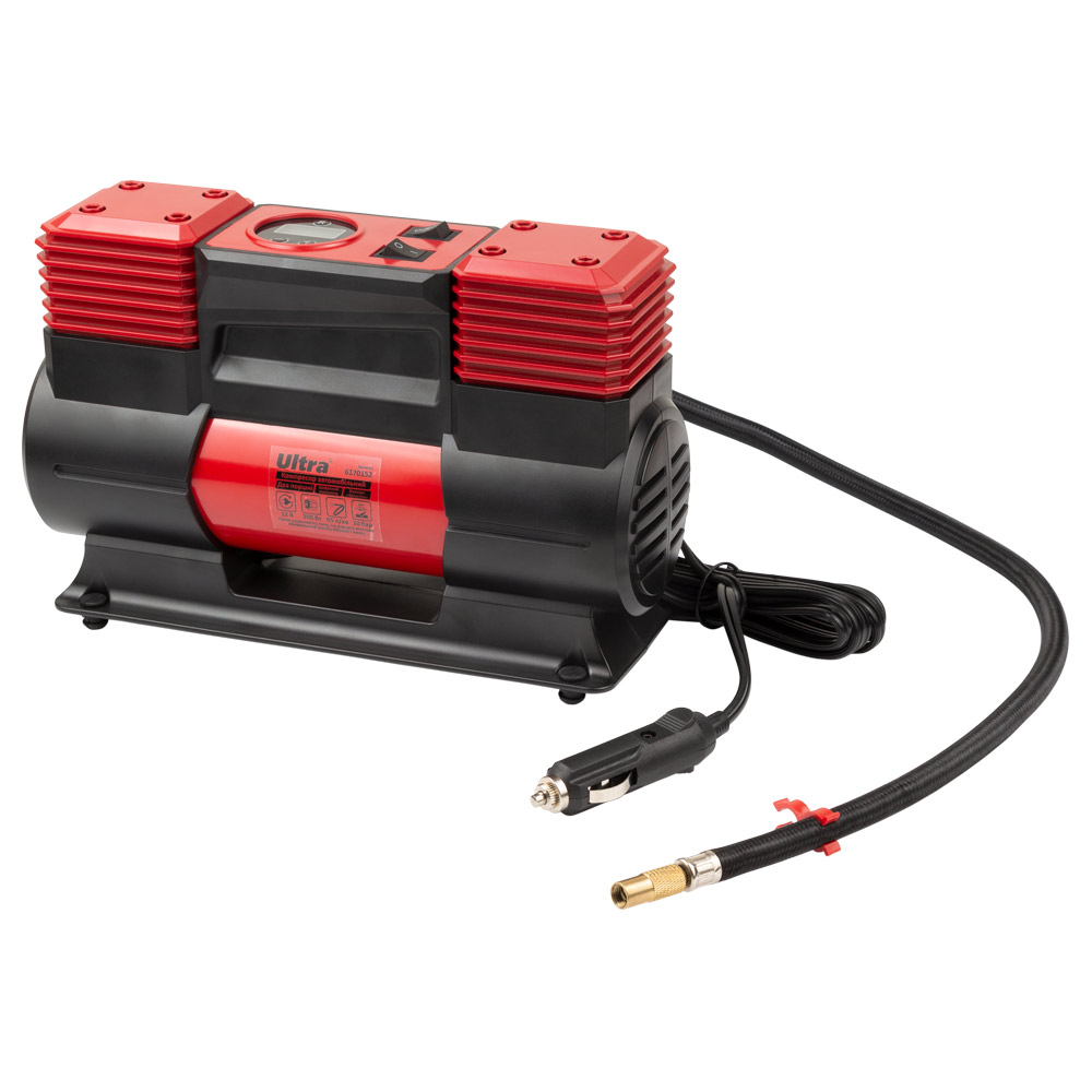 Компрессор автомобильный Ultra автостоп 12В 200Вт 16А 65л/мин 10бар с фонариком сумка