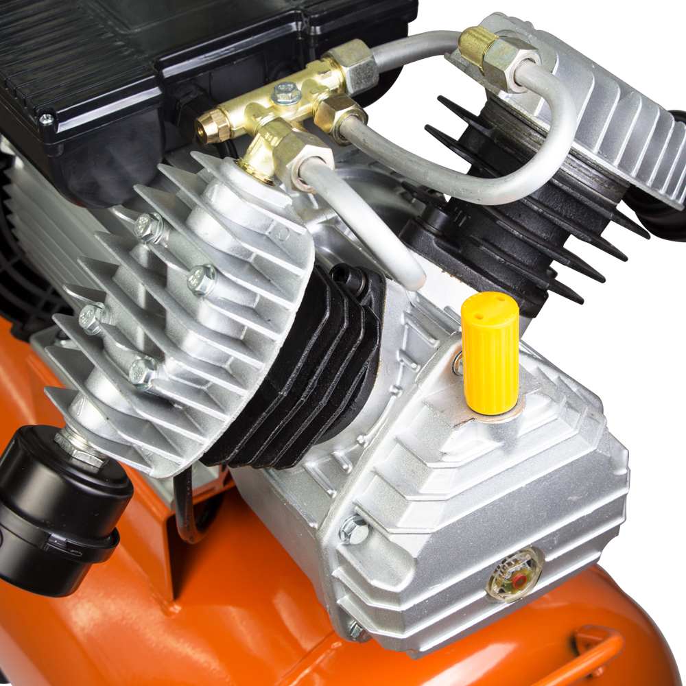 Компрессор Grad двухцилиндровый (V) 2.5кВт 435л/мин 8бар 50л (2 крана)