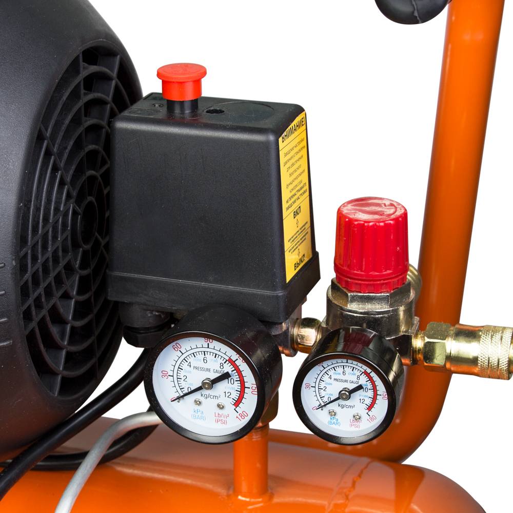 Компрессор Grad двухцилиндровый (V) 2.5кВт 435л/мин 8бар 50л (2 крана)