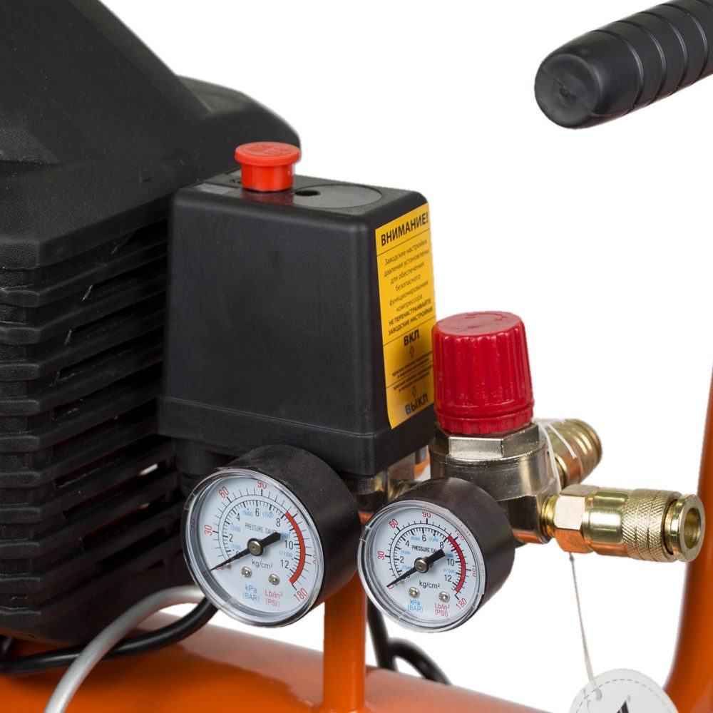 Компрессор Grad одноцилиндровый 1.5кВт 196л/мин 8бар 24л (2 крана)