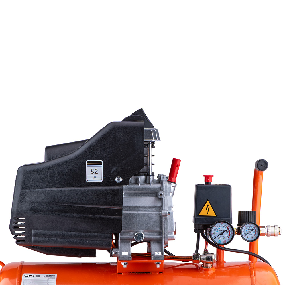 Компрессор Grad одноцилиндровый 1.5кВт 198л/мин 8бар 50л (2 крана)