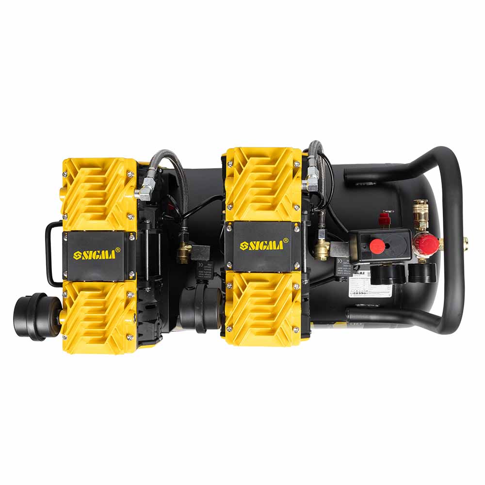 Компрессор Sigma четырехцилиндровый безмасляный 2.2кВт 1400об/мин 320л/мин 8бар 58дБ 50л