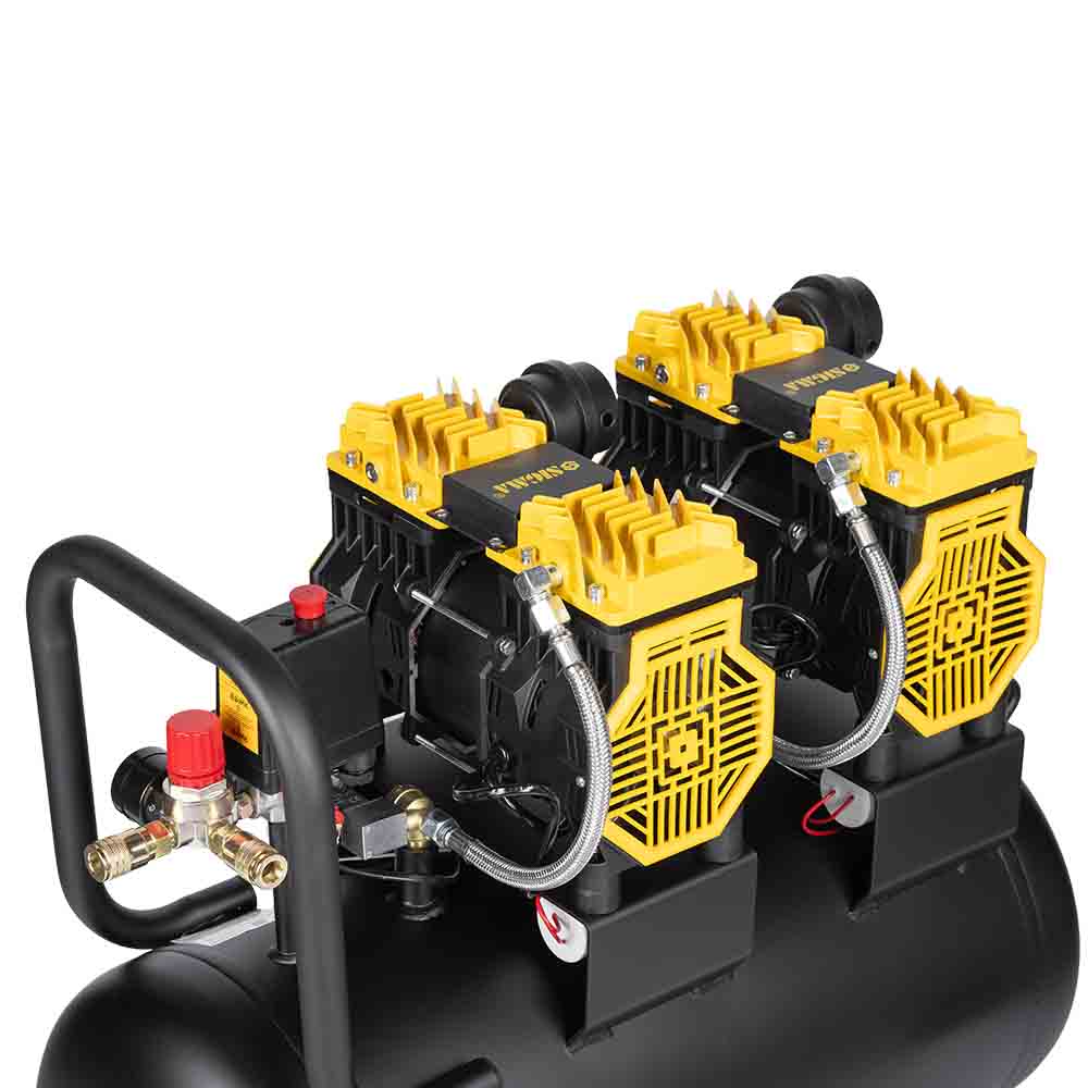 Компрессор Sigma четырехцилиндровый безмасляный 2.2кВт 1400об/мин 320л/мин 8бар 58дБ 50л