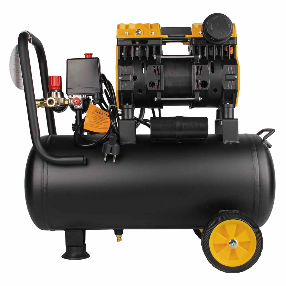 Компрессор Sigma двухцилиндровый безмасляный 1.1кВт 1400об/мин 160л/мин 8бар 58дБ 24л