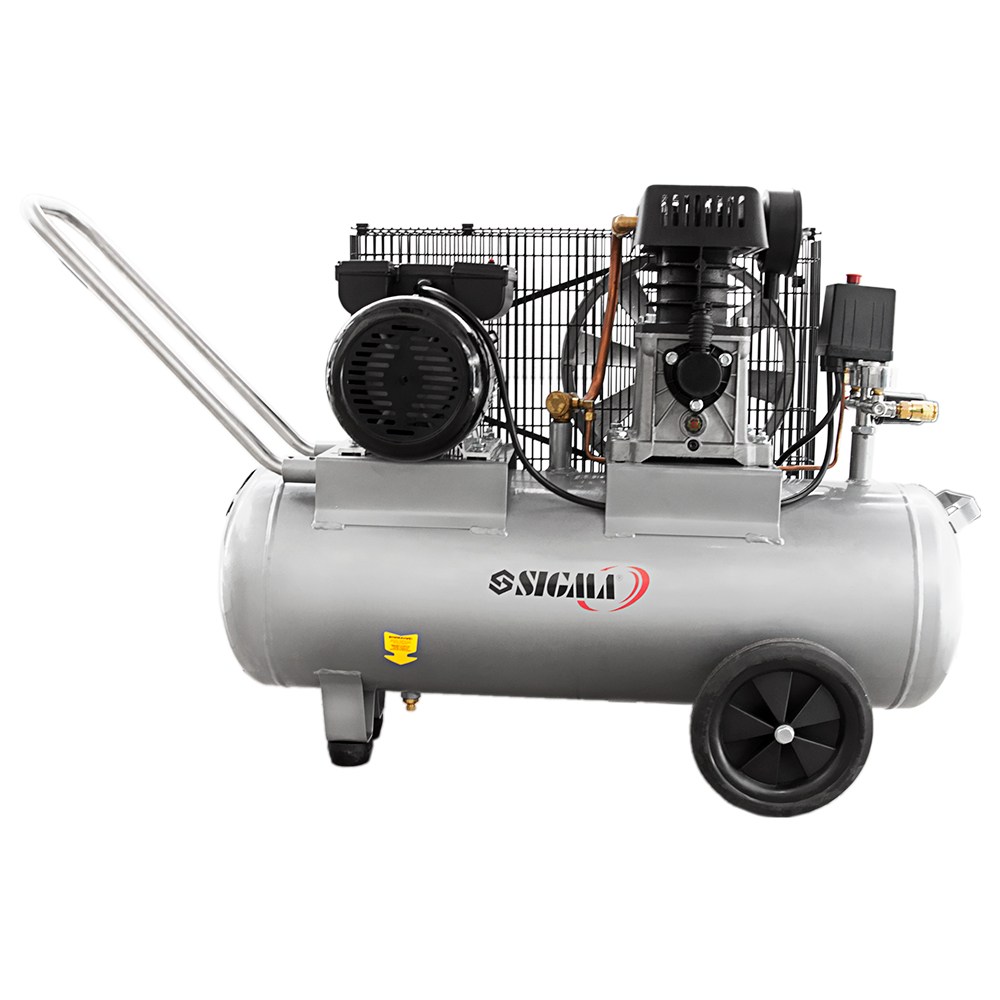 Компрессор Sigma двухцилиндровый ременный (II) 2.5кВт 335л/мин 10бар 50л (2 крана)