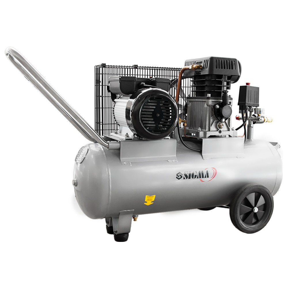 Компрессор Sigma двухцилиндровый ременный (II) 2.5кВт 335л/мин 10бар 50л (2 крана)