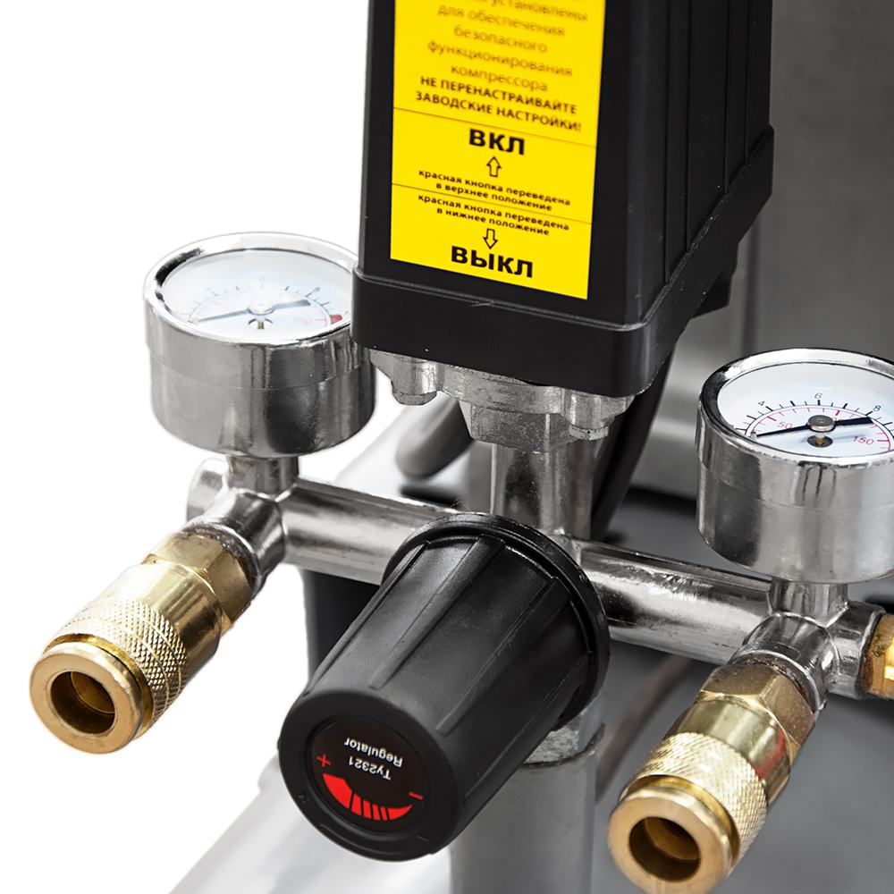 Компрессор Sigma двухцилиндровый ременный (II) 2.5кВт 335л/мин 10бар 50л (2 крана)