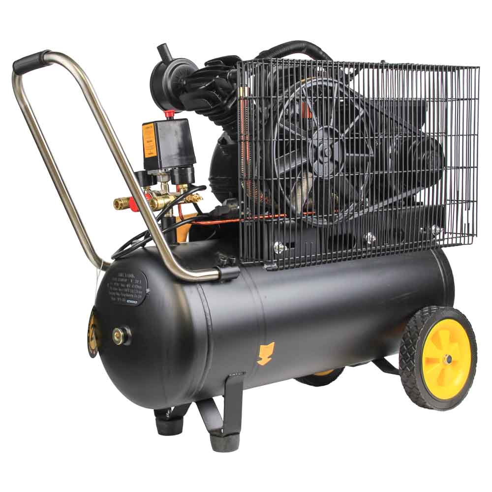 Компрессор Sigma двухцилиндровый ременный (V) 2.5кВт 396л/мин 10 бар 50л (2 крана)