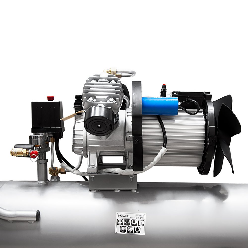 Компрессор Sigma двухцилиндровый (V) 2.5кВт 455л/мин 10бар 50л (2 крана)