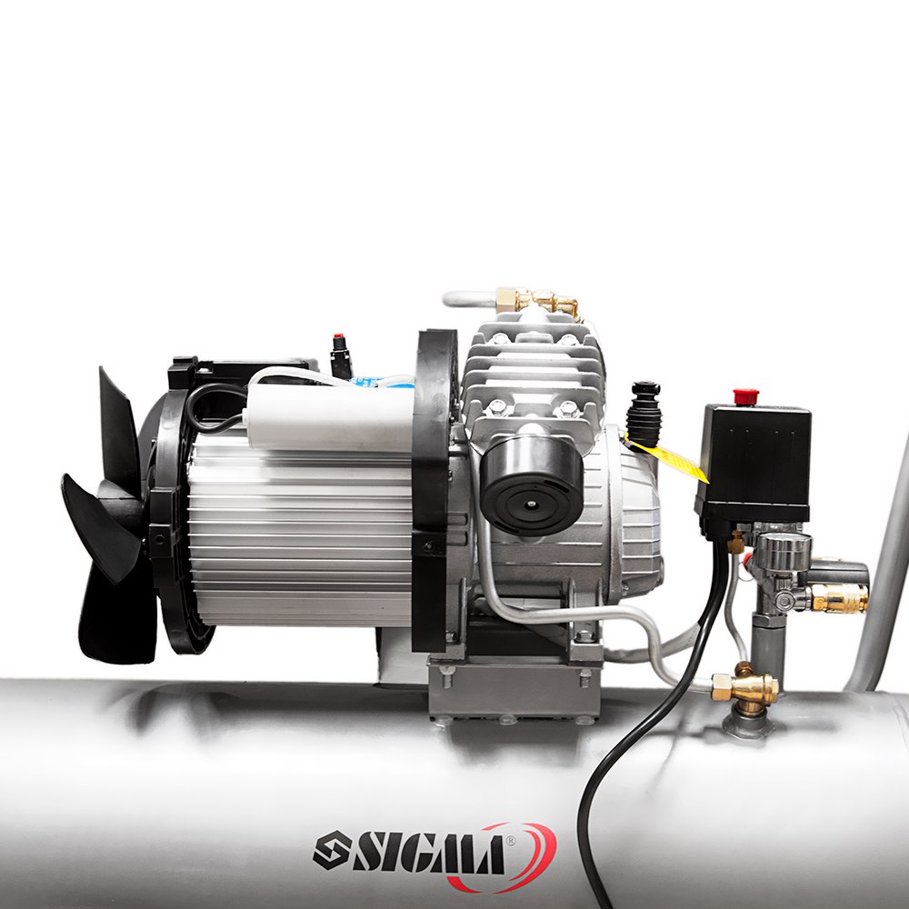 Компрессор Sigma двухцилиндровый (V) 2.5кВт 455л/мин 10бар 50л (2 крана)