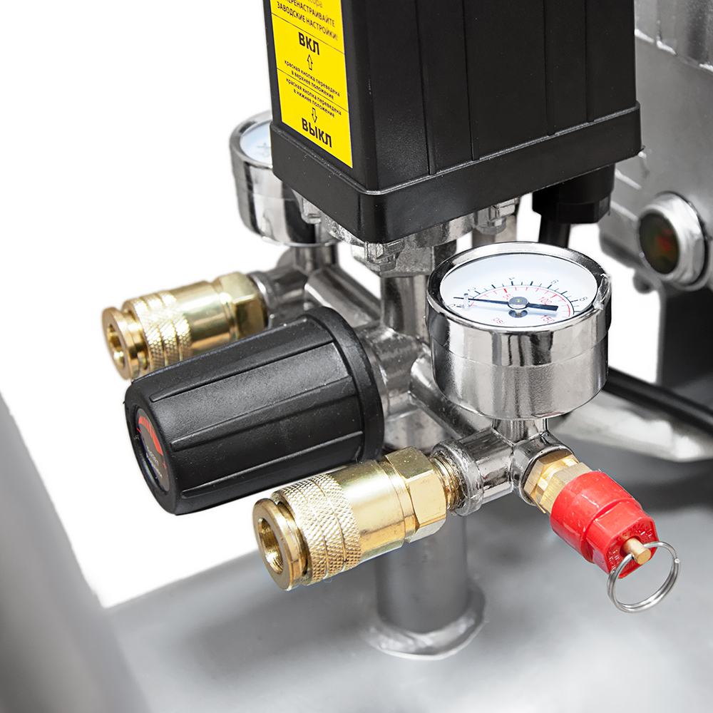 Компрессор Sigma двухцилиндровый (V) 2.5кВт 455л/мин 10бар 50л (2 крана)