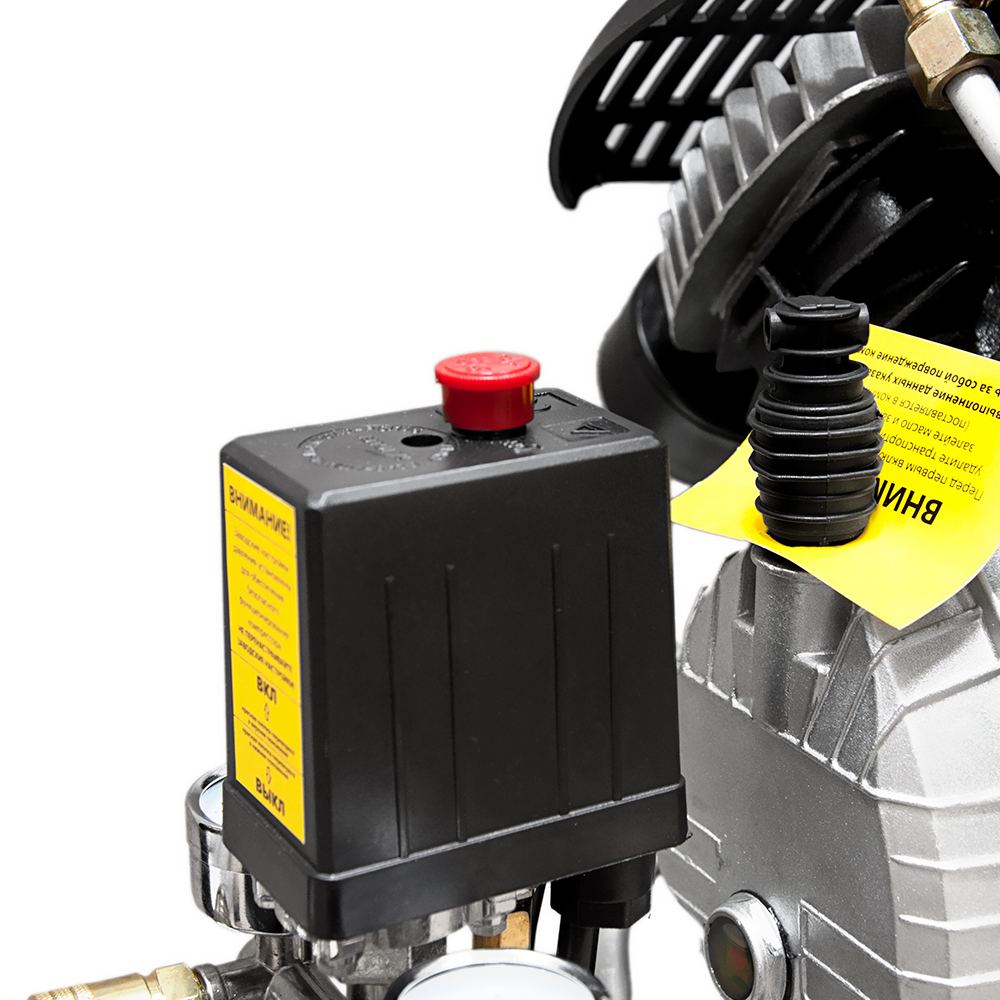 Компрессор Sigma двухцилиндровый (V) 2.5кВт 455л/мин 10бар 50л (2 крана)