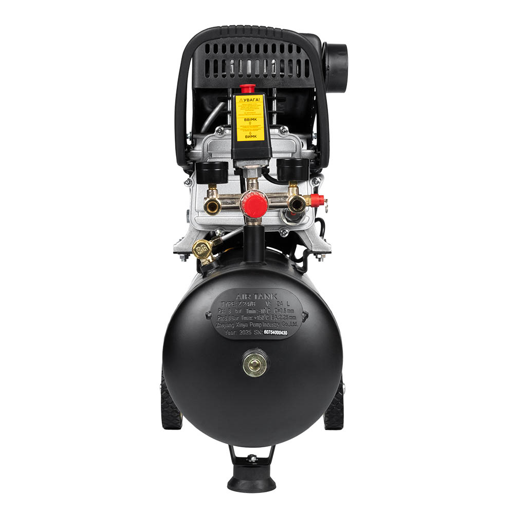 Компрессор Sigma одноцилиндровый 1.8кВт 230л/мин 8бар 24л (2 крана)