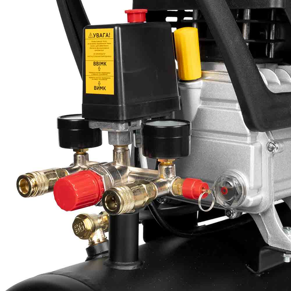 Компрессор Sigma одноцилиндровый 1.8кВт 230л/мин 8бар 24л (2 крана)