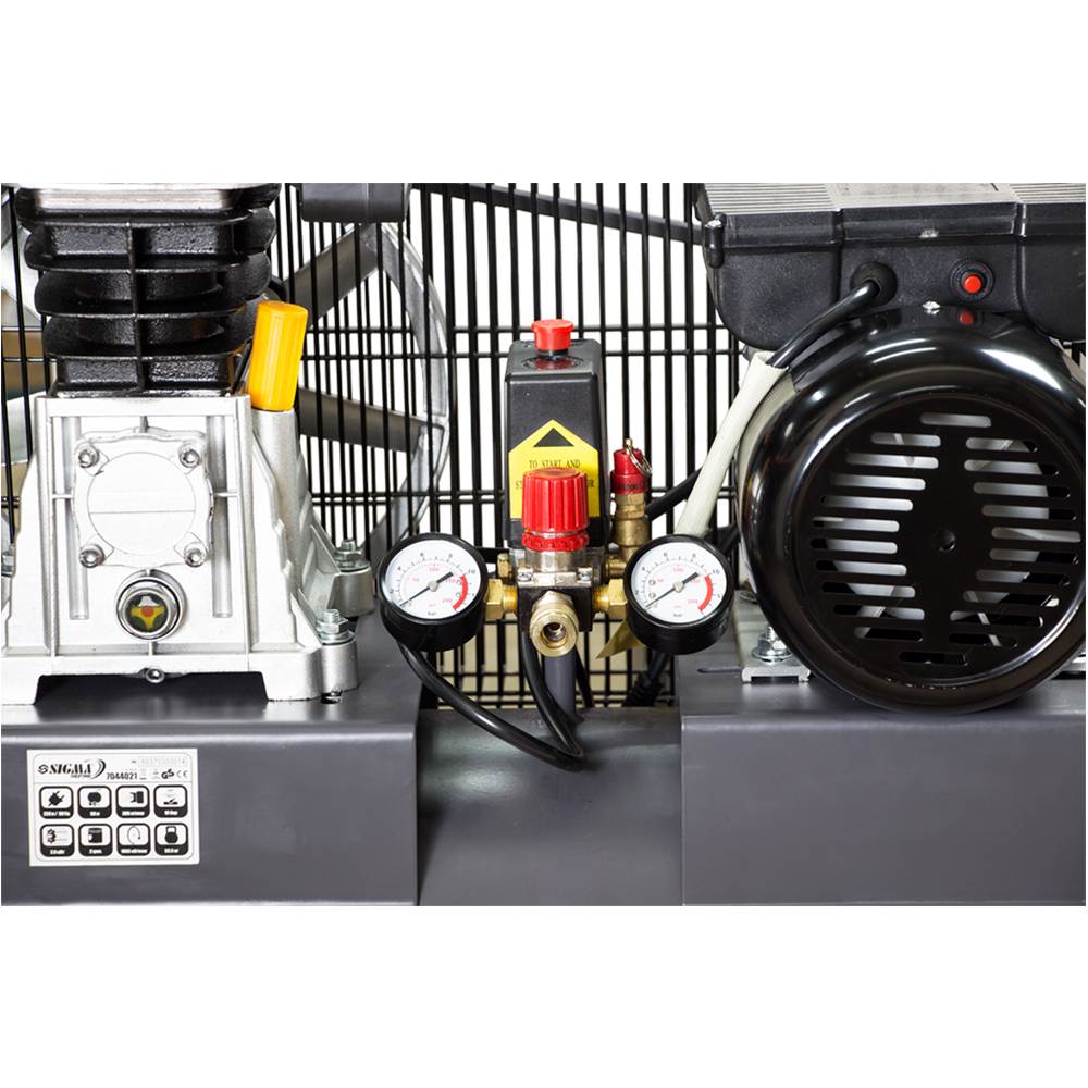 Компрессор Sigma Refine двухцилиндровый ременный (II) 2кВт 385л/мин 10бар 50л