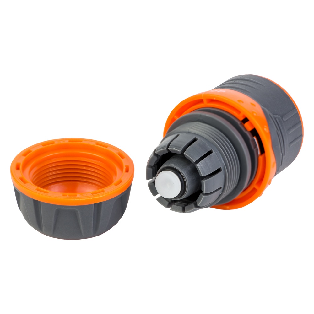 Коннектор Flora 1/2" быстросъемный для шланга 1/2" аквастоп с замком (ABS + TPR)