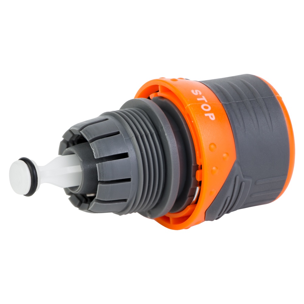 Коннектор Flora 1/2" быстросъемный для шланга 1/2" аквастоп с замком (ABS + TPR)