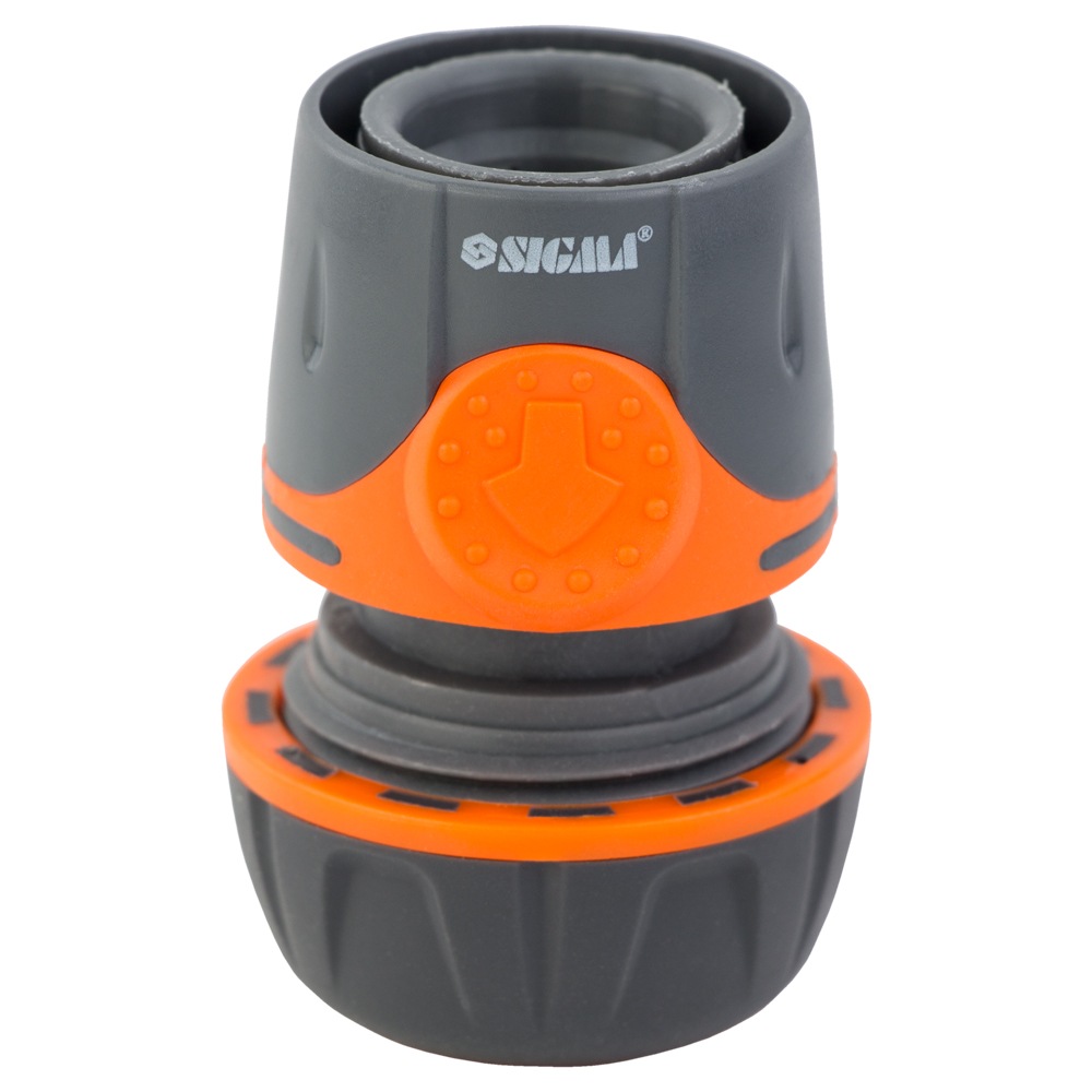 Конектор Flora 1/2" швидкознімний для шланга 3/4" аквастоп (ABS + TPR)