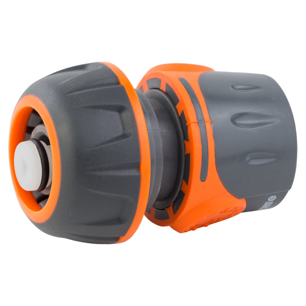 Коннектор Flora 1/2" быстросъемный для шланга 3/4" аквастоп (ABS + TPR)
