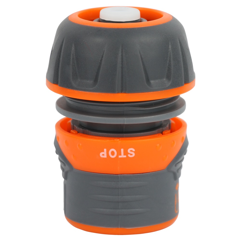 Конектор Flora 1/2" швидкознімний для шланга 3/4" аквастоп з замком (ABS + TPR)