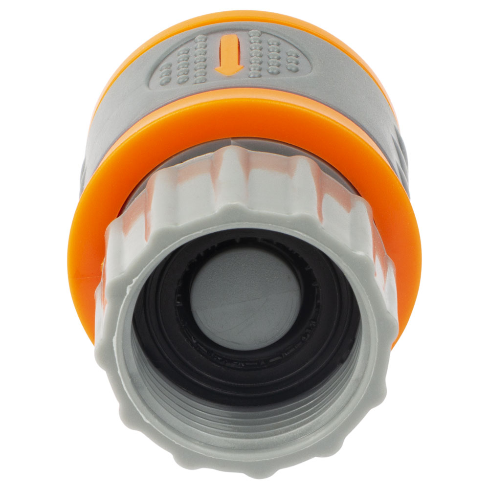 Коннектор Flora 1/2" быстросъемный на кран в/р 3/4" аквастоп (ABS + TPR)