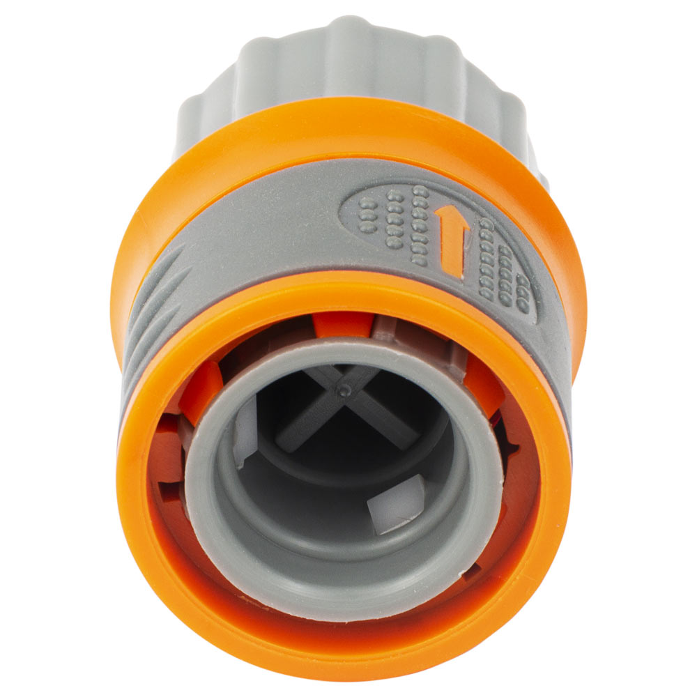 Коннектор Flora 1/2" быстросъемный на кран в/р 3/4" аквастоп (ABS + TPR)