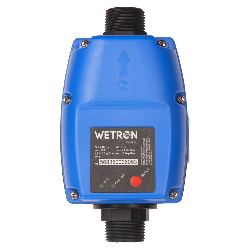 Контролер тиску електронний Wetron 1.1кВт Ø1" рег давл вкл 1.0-3.0 бар
