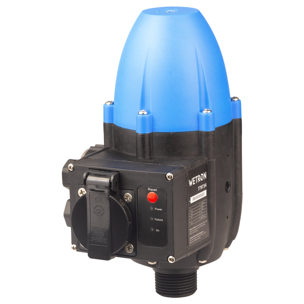 Контролер тиску електронний Wetron 1.1кВт Ø1" рег. тиск вкл 1.5-3.0 бар + розетка і вилка