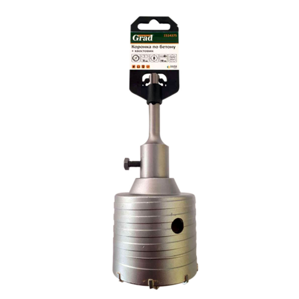 Коронка Grad по бетону Ø68 х 70 мм 8 зубьев + SDS-plus хвостовик 110 мм