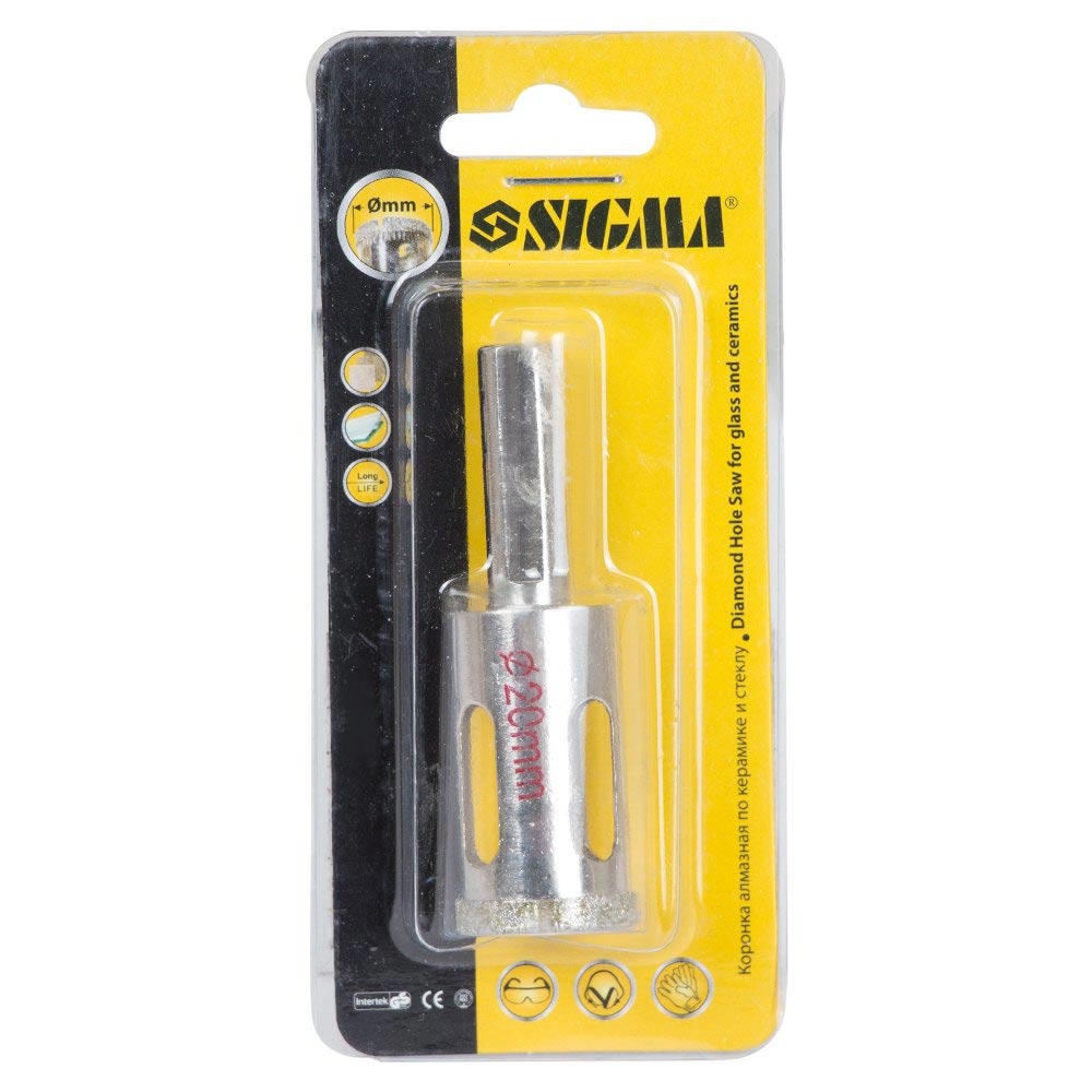 Коронка Sigma алмазна по кераміці і склу Ø20 мм