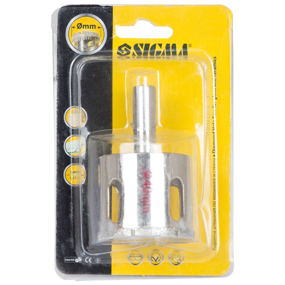 Коронка Sigma алмазна по кераміці і склу Ø40 мм