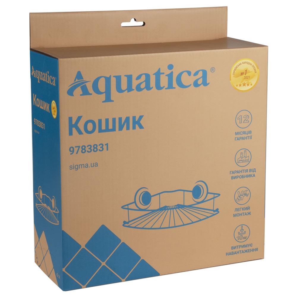 Кошик Aquatica s38 на вакуумних присосках кутовий 294×210×90 мм