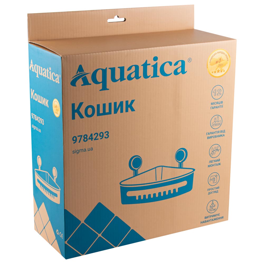 Кошик Aquatica s42 на вакуумних присосках кутовий 255×255×105 мм