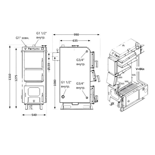 Котел твердотопливный стальной Thermo Alliance Ferrum Plus V 5.0 FSF+ 20
