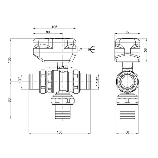 Кран кульовий зонний Icma 1 1/4" (№343)