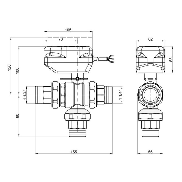 Кран кульовий зонний Icma 1" 1/4 (№344)