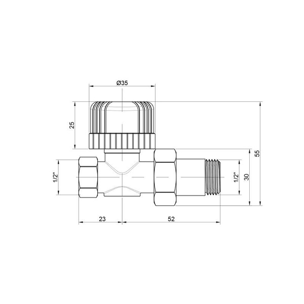 Кран радиаторный Icma 1/2" 28 х 1,5 прямой (№775)