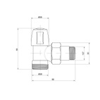 Кран радиаторный Icma 1/2" угловой под фитинг, без ручки (№827)