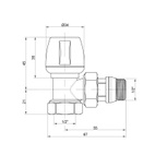 Кран радиаторный Icma 1/2" с антипротечкой угловой (№803+940)