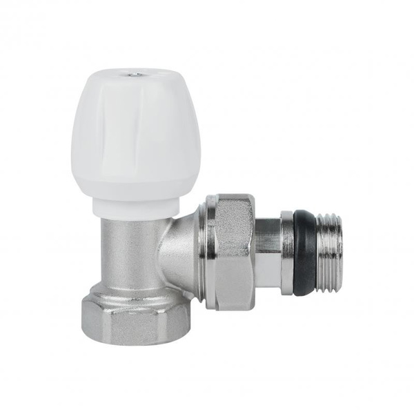 Кран радіаторний Icma 1/2" з антипротіканням кутовий з ручкою (№802+940)