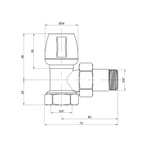 Кран радиаторный Icma 3/4" угловой (№803)