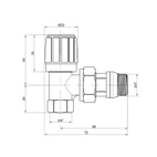 Кран радиаторный Icma 3/4" с антипротечкой угловой (№951)